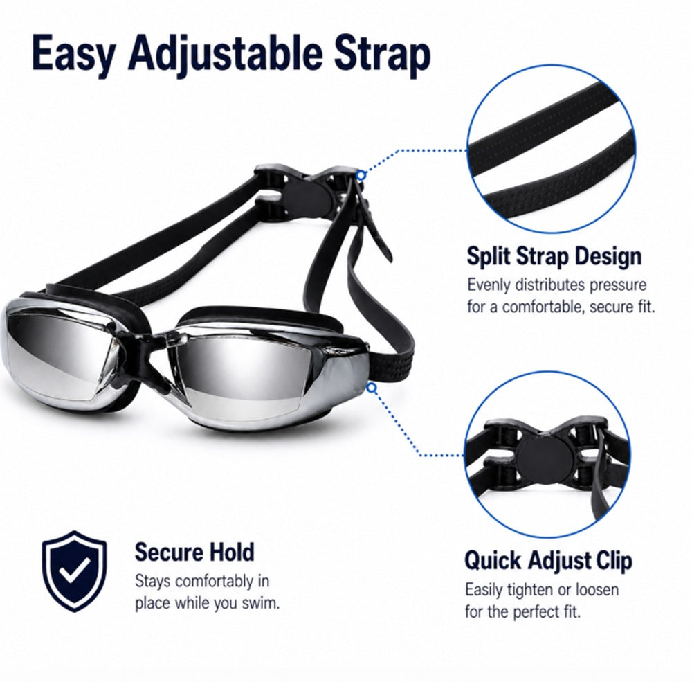 Mirrored Swim Goggles with Anti-Fog & UV Protection | TIKA