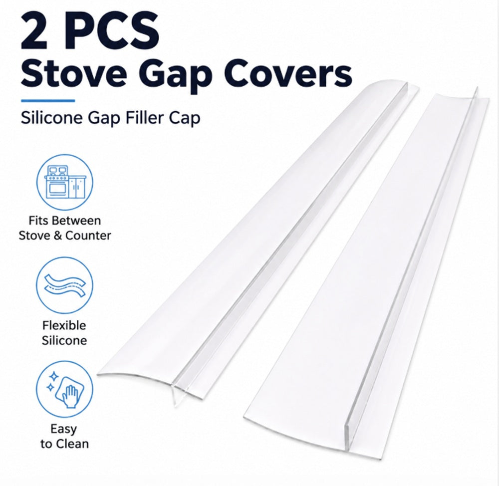 2-Pack Heat-Resistant Silicone Stove Gap Covers | TIKA