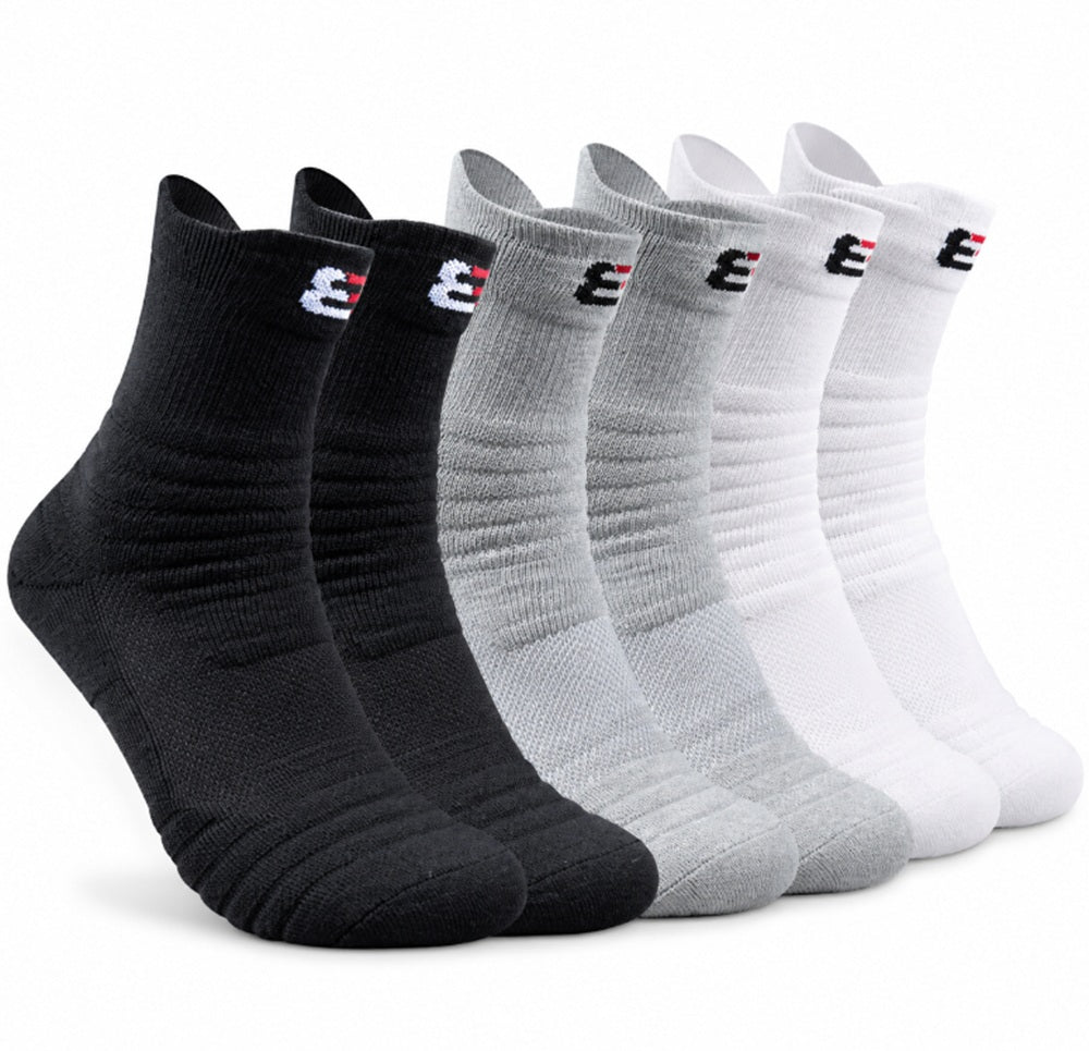 3-Pair Men’s Cotton Compression Athletic Socks | TIKA
