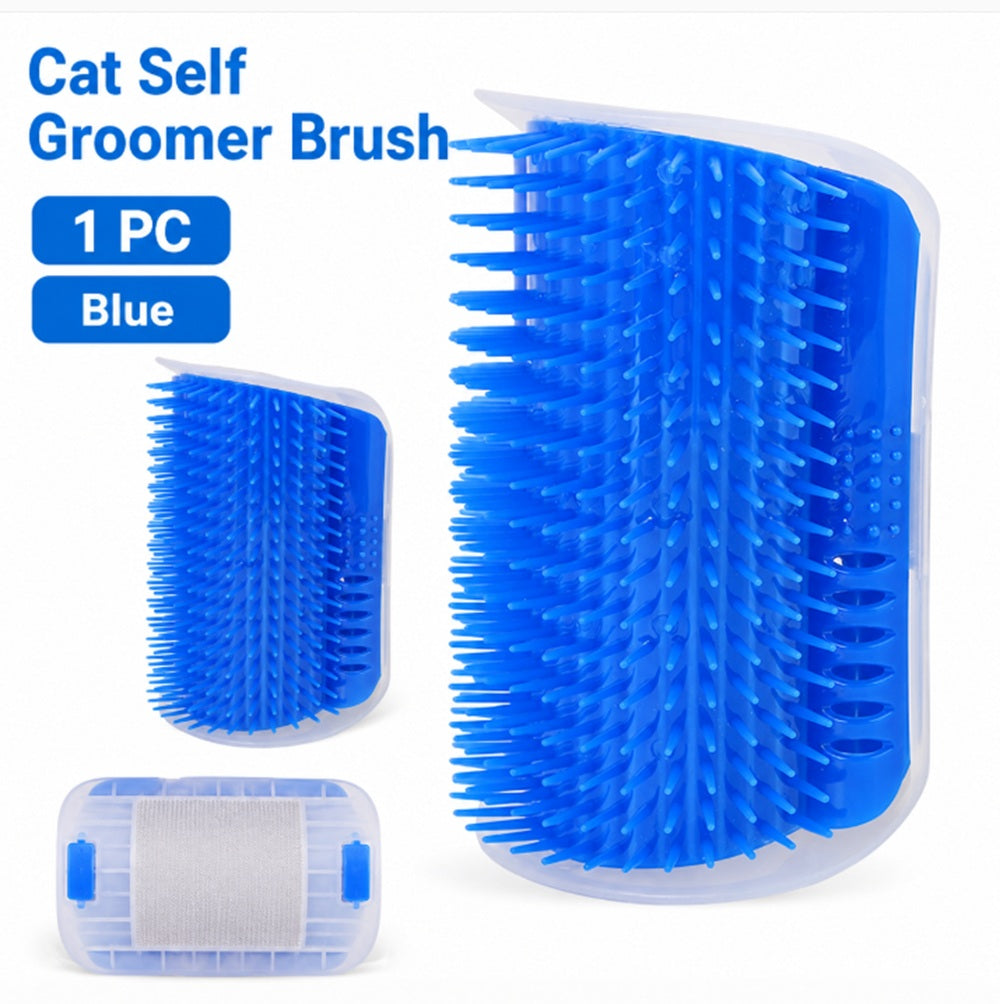 Cat Self-Grooming Corner Brush with Catnip Holder | TIKA