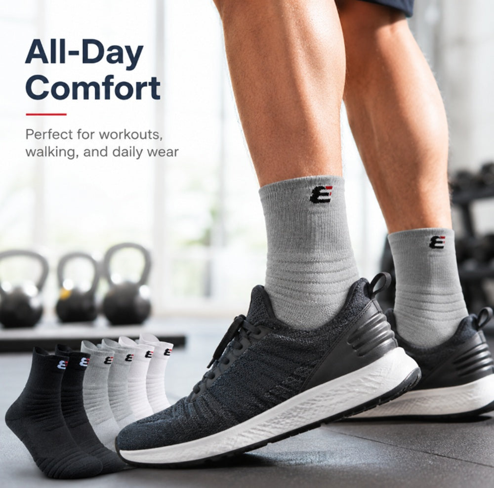 3-Pair Men’s Cotton Compression Athletic Socks | TIKA