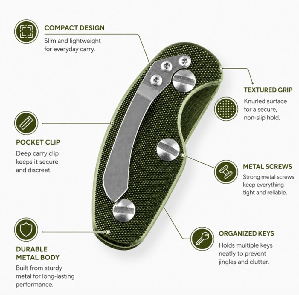 EDC Key Organizer Clip with Belt & Pocket Hook | TIKA