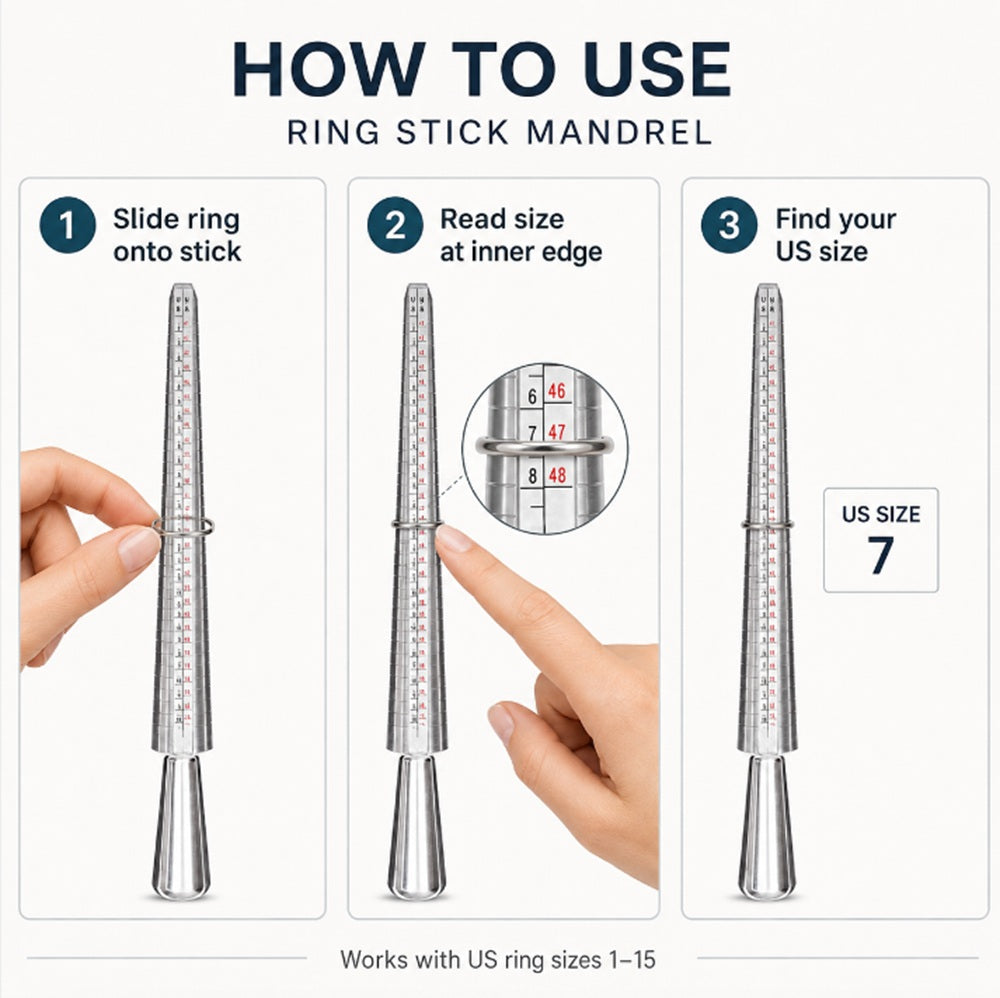 Metal Ring Sizer Gauge & Mandrel Measuring Set | TIKA
