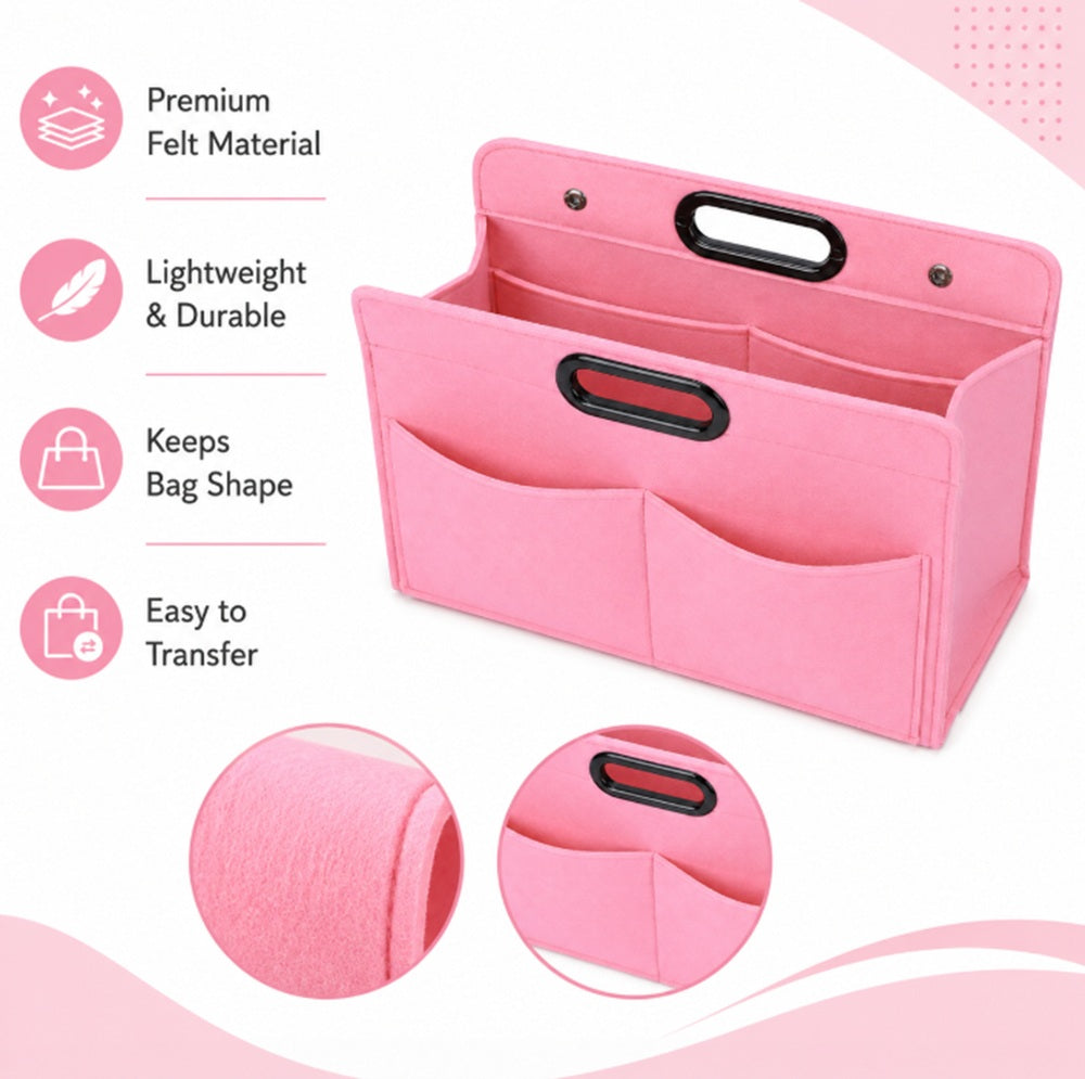 Felt Handbag Organizer Insert with Multiple Pockets | TIKA