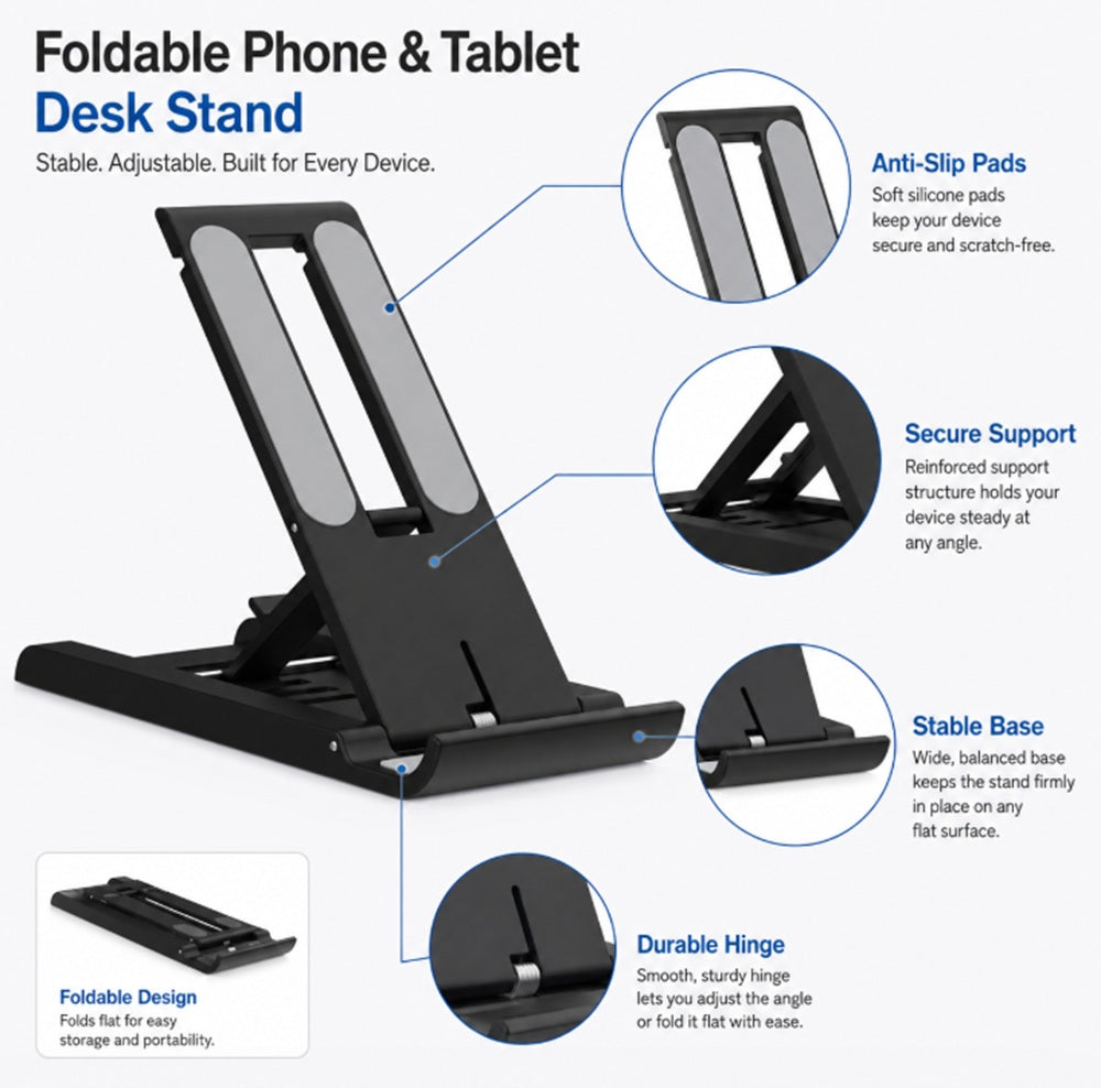 Foldable Adjustable Phone & Tablet Stand | TIKA
