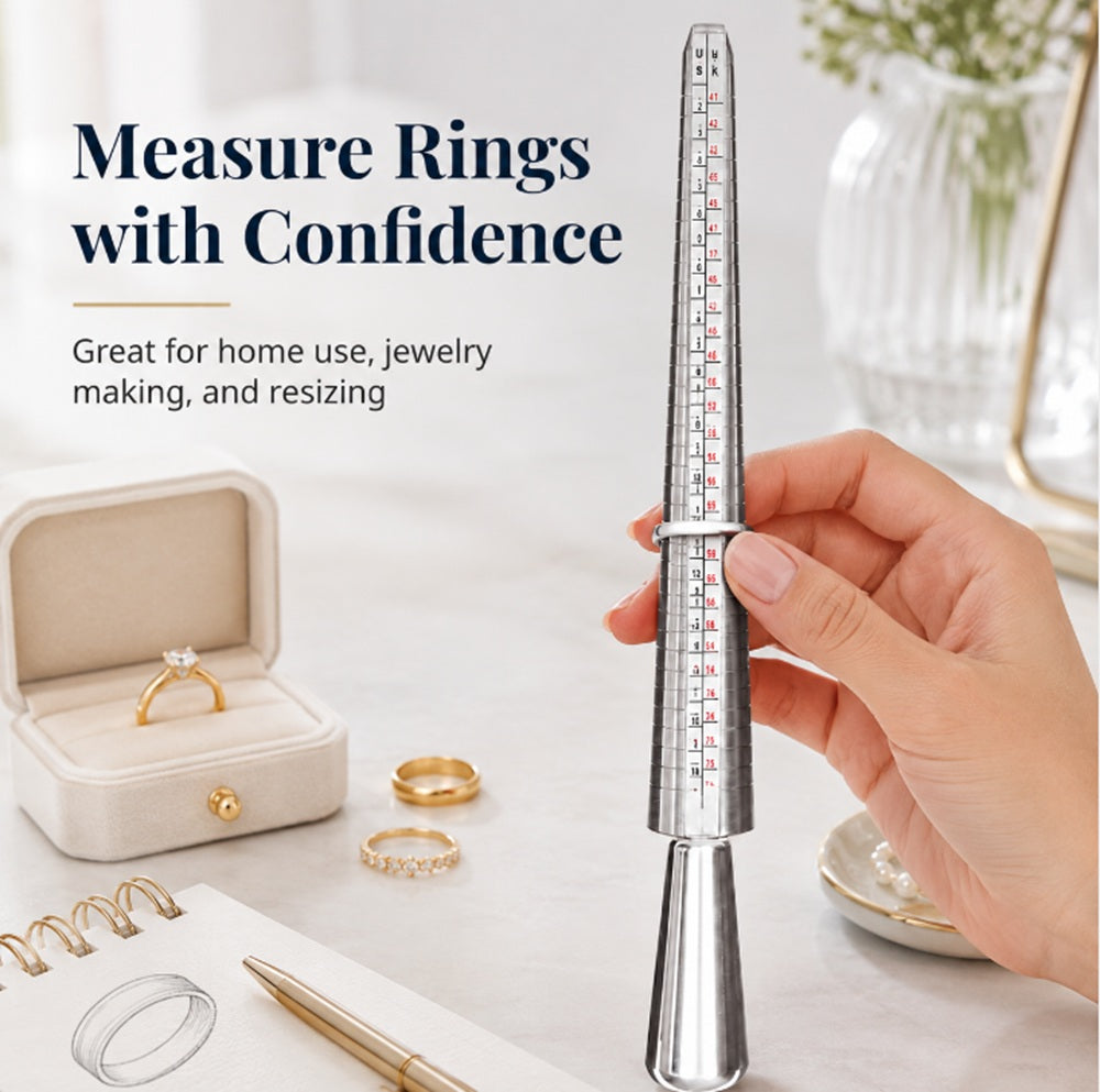 Metal Ring Sizer Gauge & Mandrel Measuring Set | TIKA