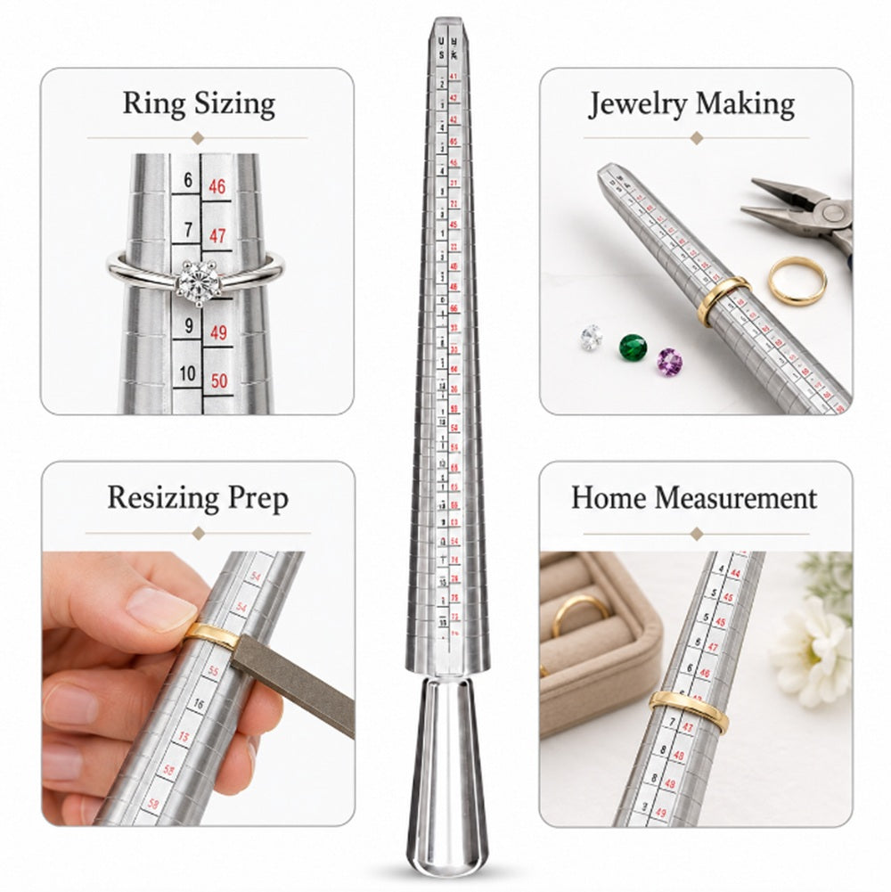Metal Ring Sizer Gauge & Mandrel Measuring Set | TIKA