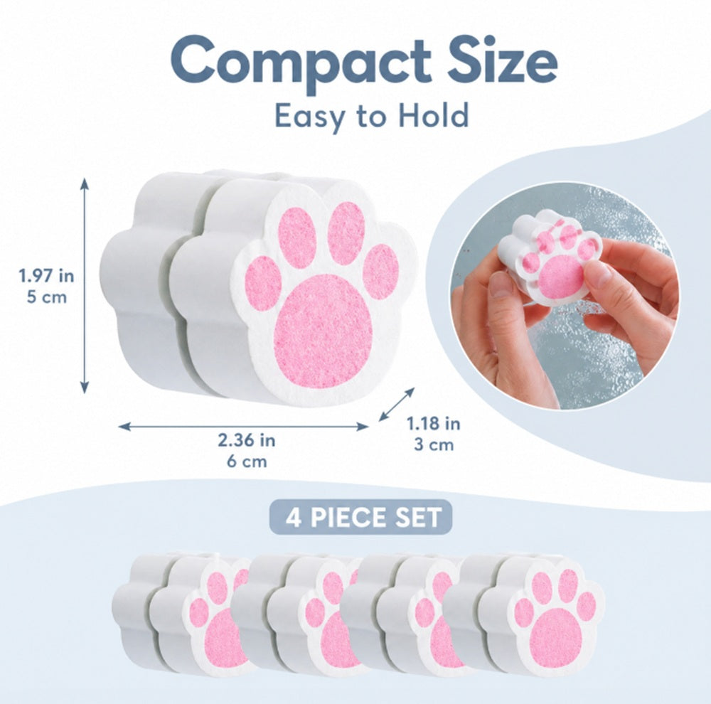 4-Pack Cat Paw Glass & Mirror Cleaning Sponges | TIKA