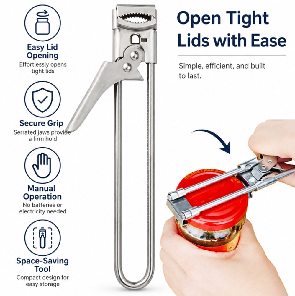 Adjustable Stainless Steel Jar Lid Gripper & Can Opener | TIKA