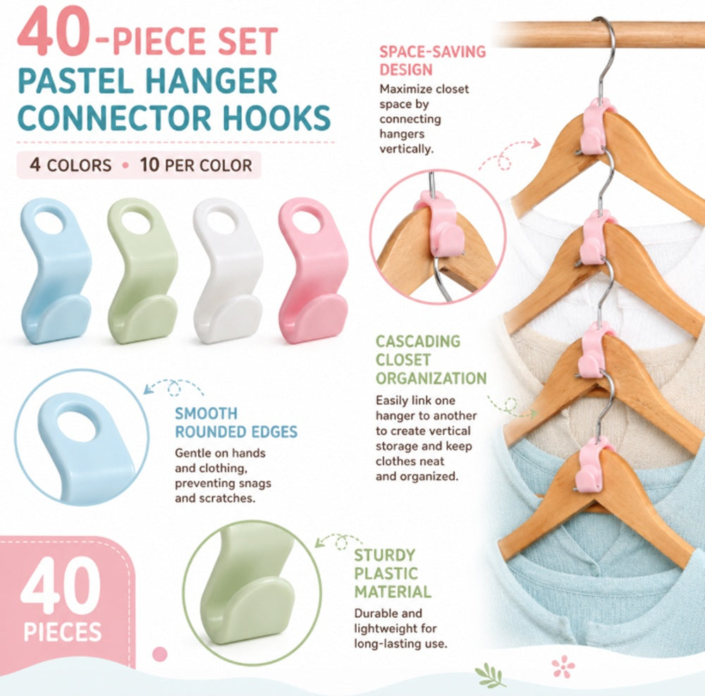 40-Pack Cascading Hanger Connector Hooks | TIKA