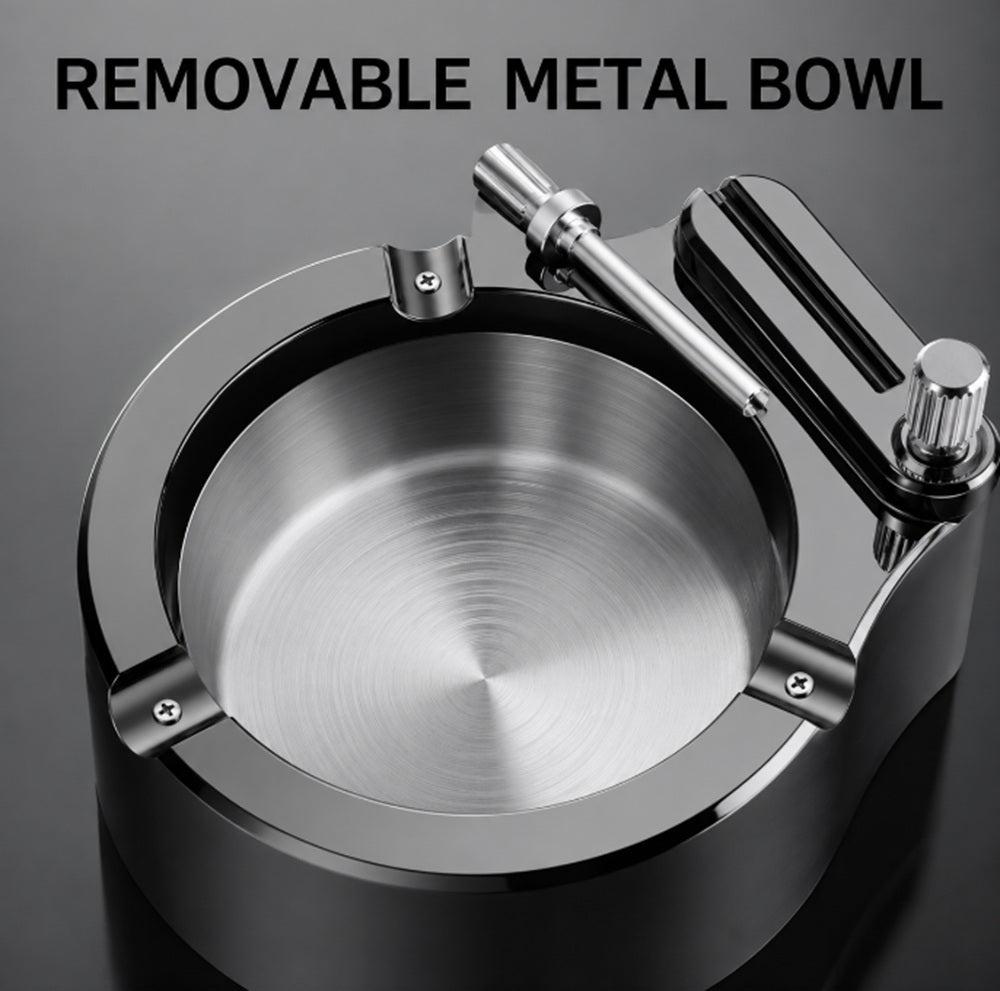 Retro Metal Ashtray with Refillable Match-Style Lighter | TIKA