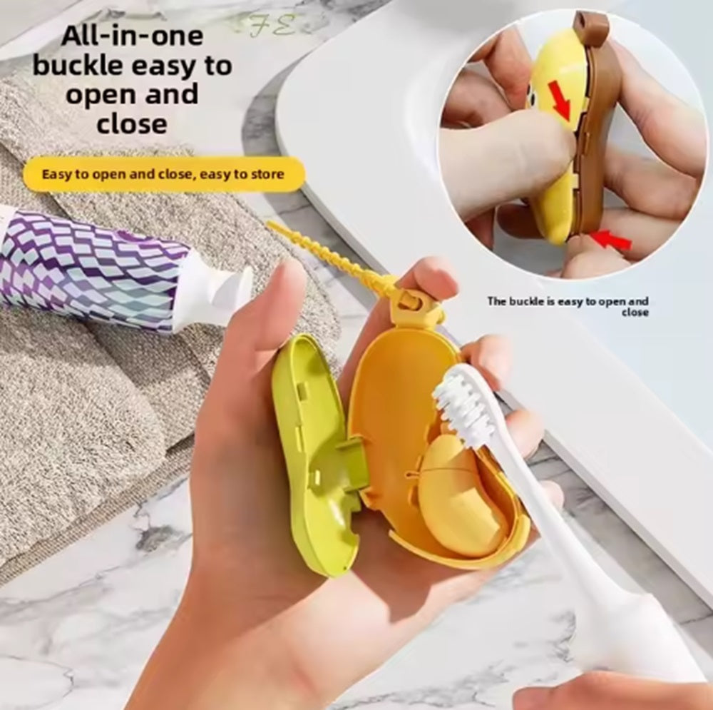 2-Pack Banana Travel Toothbrush Cases with Dispenser | TIKA