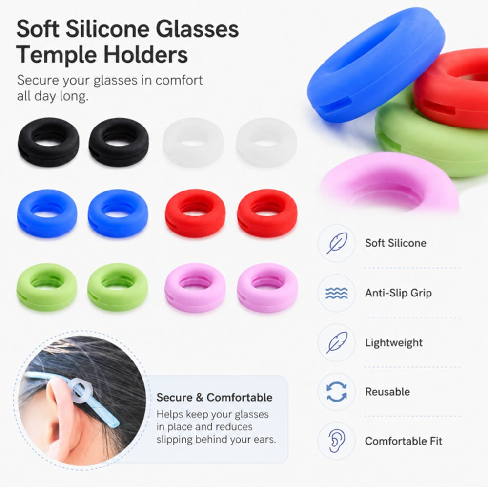 6-Pair Anti-Slip Eyeglass Ear Hooks | TIKA