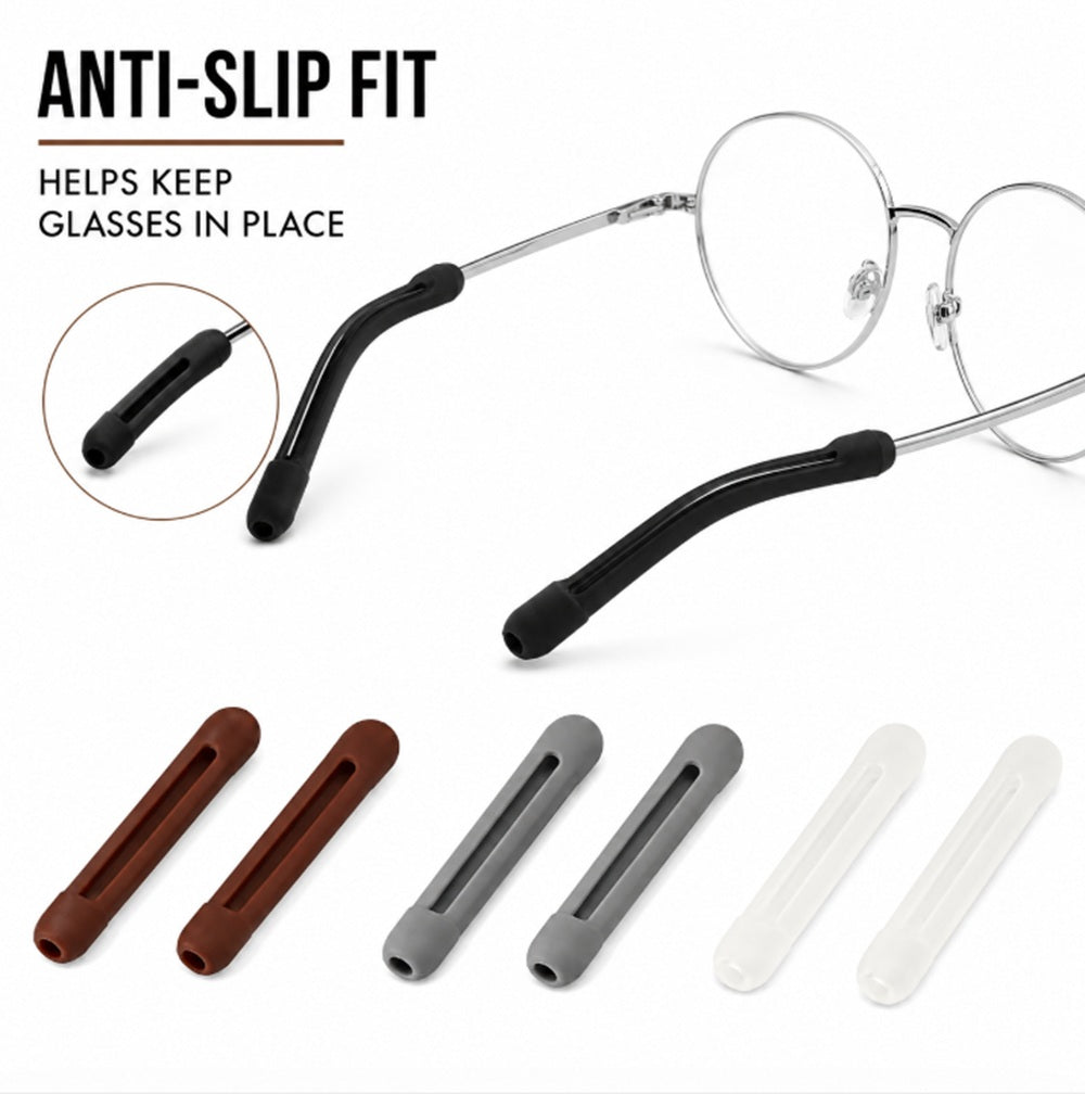 4-Pair Silicone Anti-Slip Eyeglass Ear Hooks | TIKA