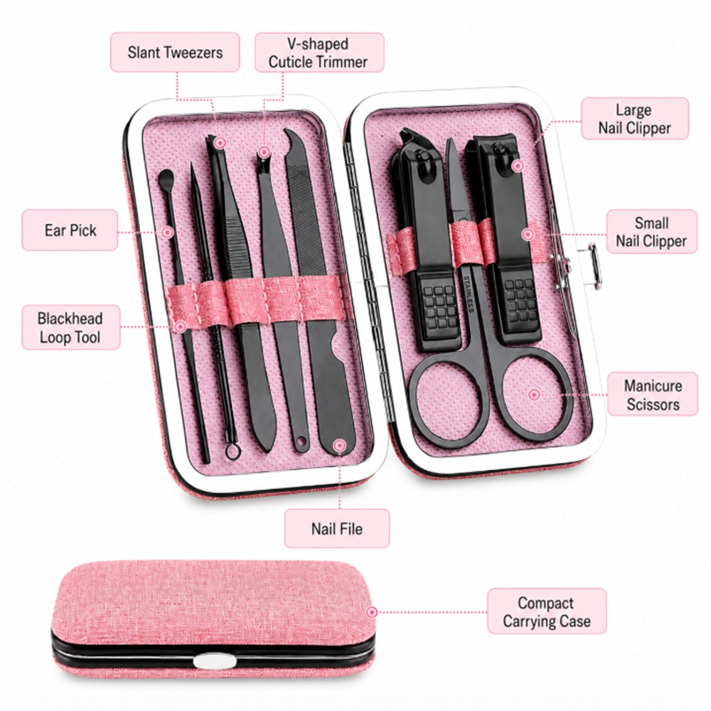 8-Piece Stainless Steel Manicure & Pedicure Set | TIKA