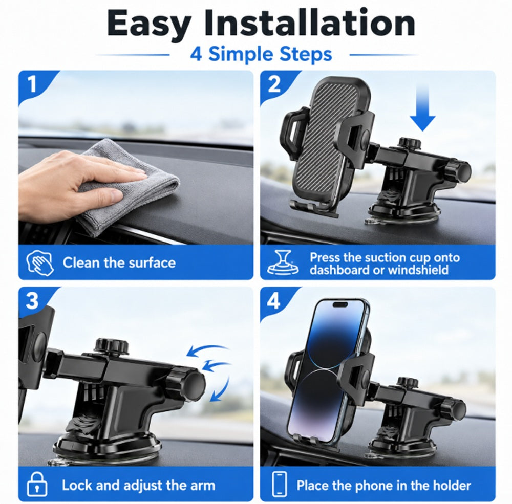 3-in-1 Adjustable Car Phone Mount | TIKA