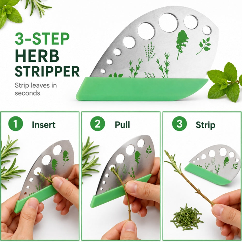 9-Hole Stainless Steel Herb & Kale Stem Stripper | TIKA
