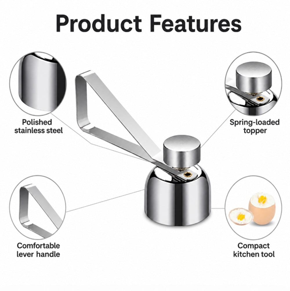 Stainless Steel Egg Topper for Soft & Hard-Boiled Eggs | TIKA