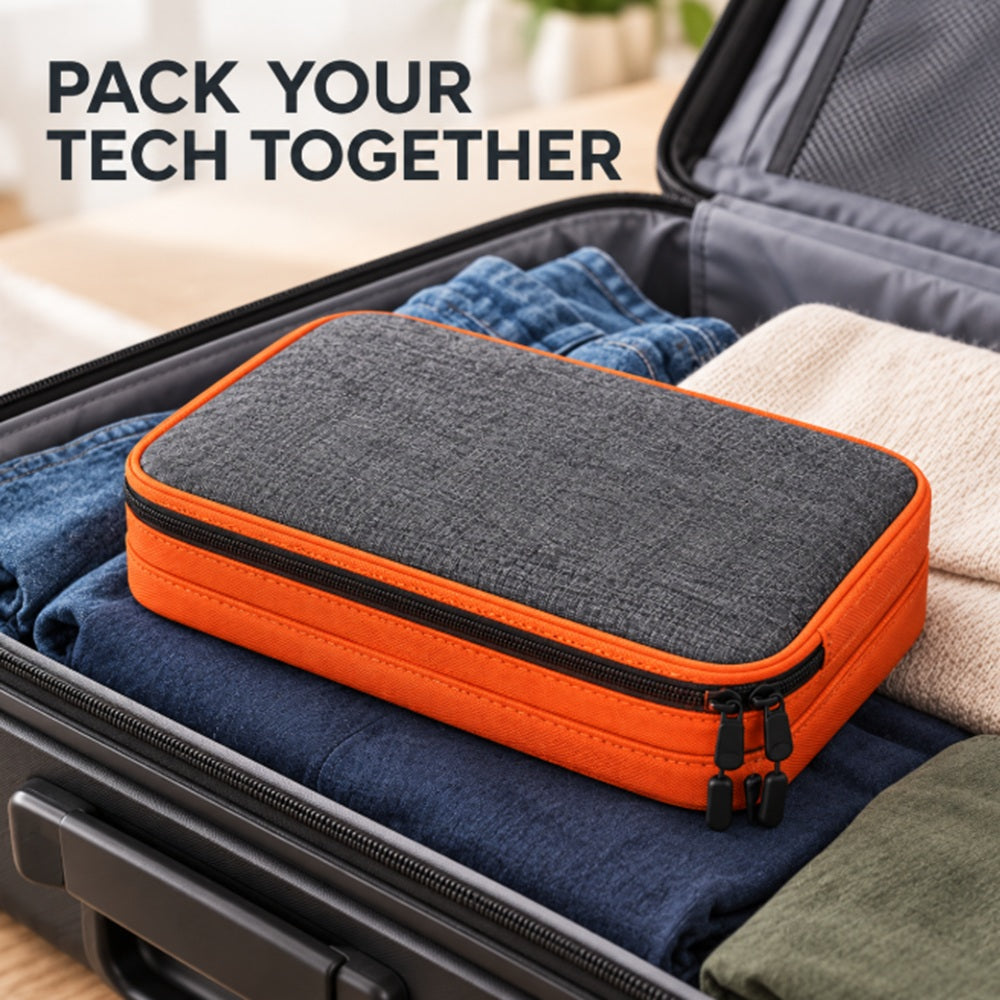Double-Layer Electronics Organizer for Cables & Chargers | TIKA