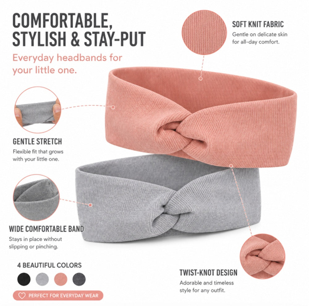 4-Pack Baby Girl Lace Bow Headbands | TIKA