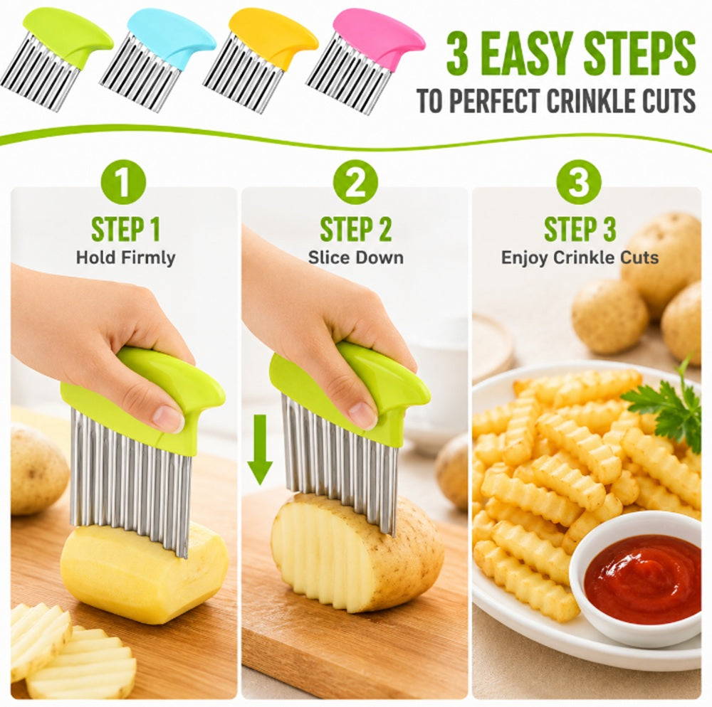 4-Pack Stainless Steel Crinkle Cutter Set | TIKA