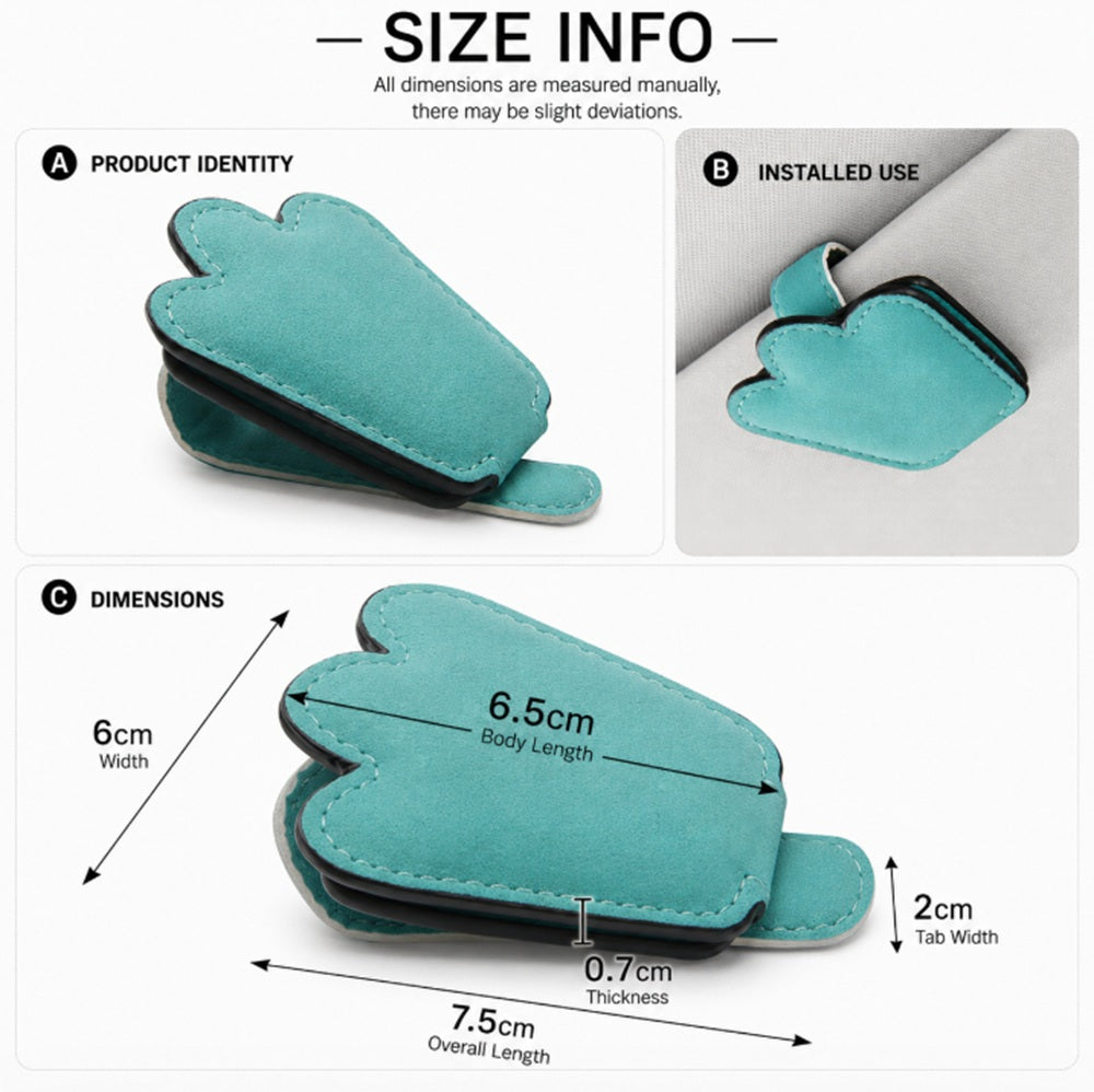 PU Leather Car Visor Sunglasses Holder with Card Slot | TIKA