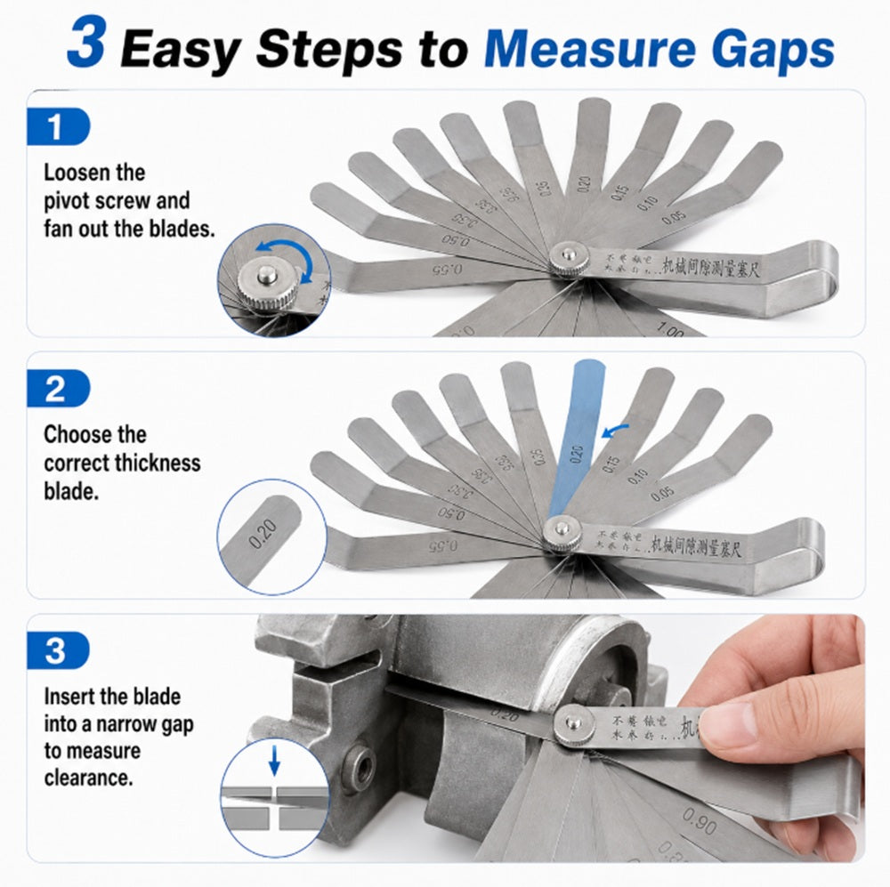 16-Blade Feeler Gauge for Gap & Clearance Measuring | TIKA