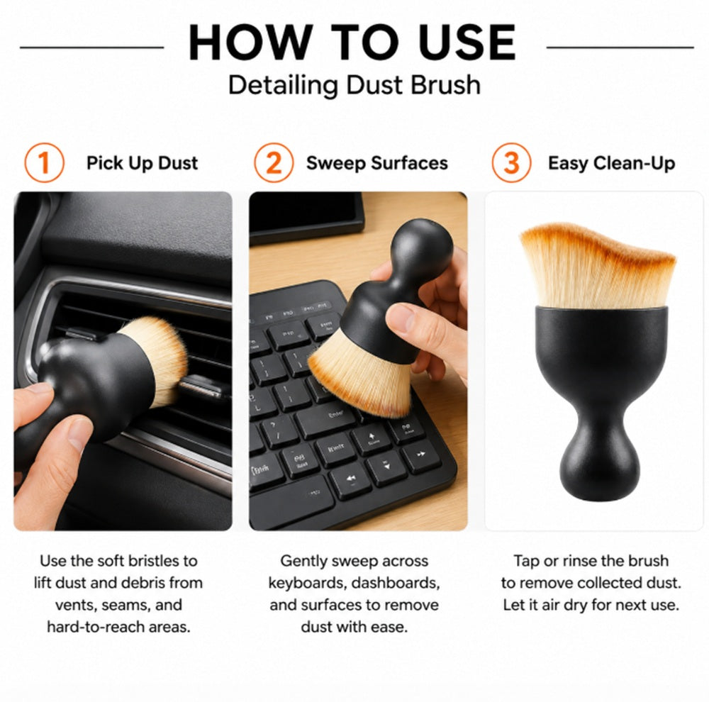 Soft Bristle Car Interior Detailing Brush | TIKA