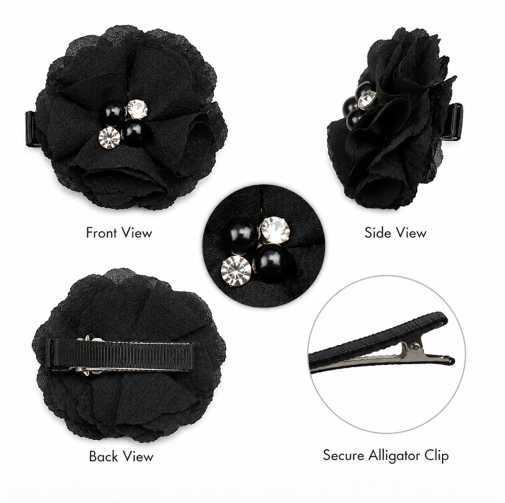 8-Pack Baby Girl Grosgrain Ribbon Hair Bow Clips | TIKA