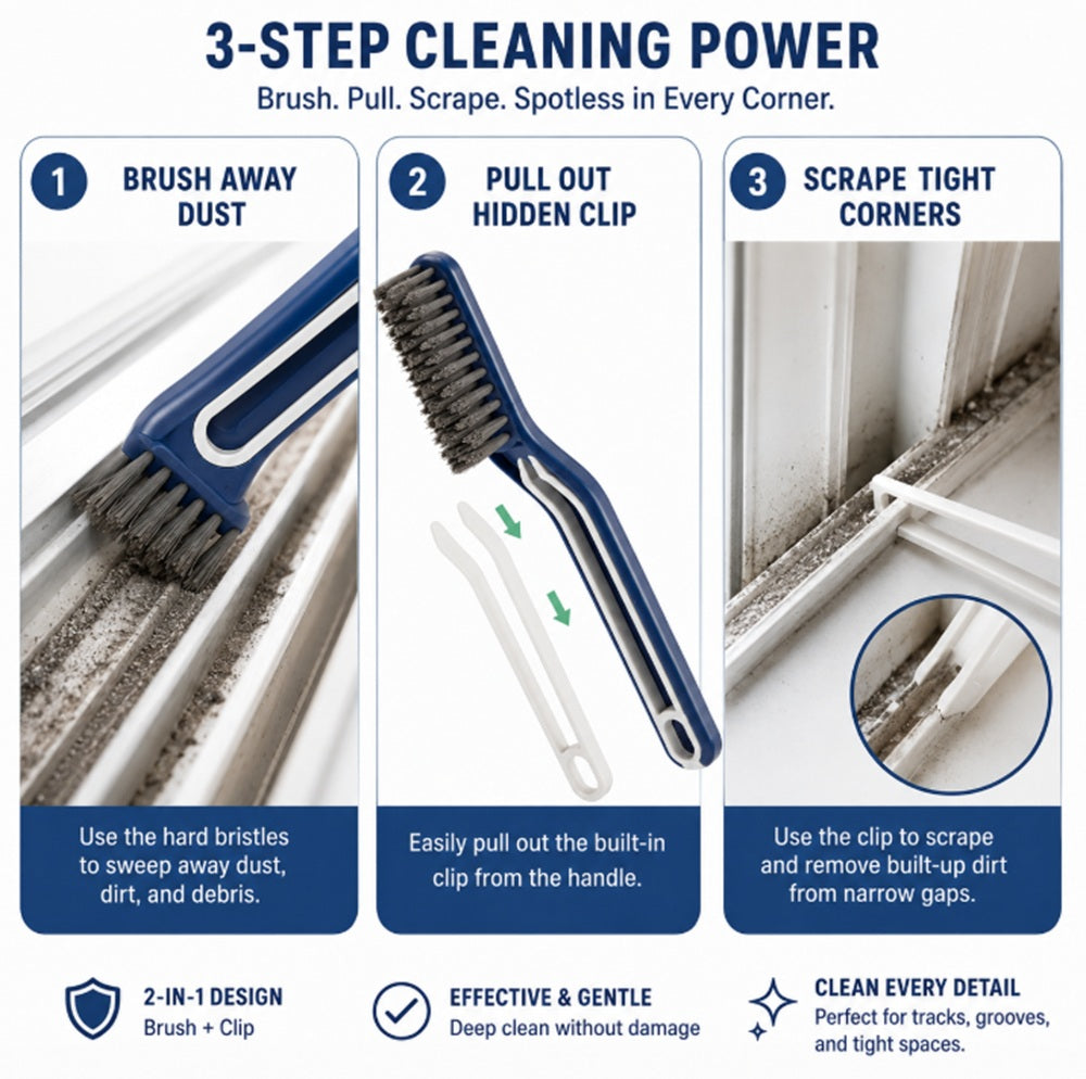 2-in-1 Floor Seam & Grout Crevice Cleaning Brush | TIKA