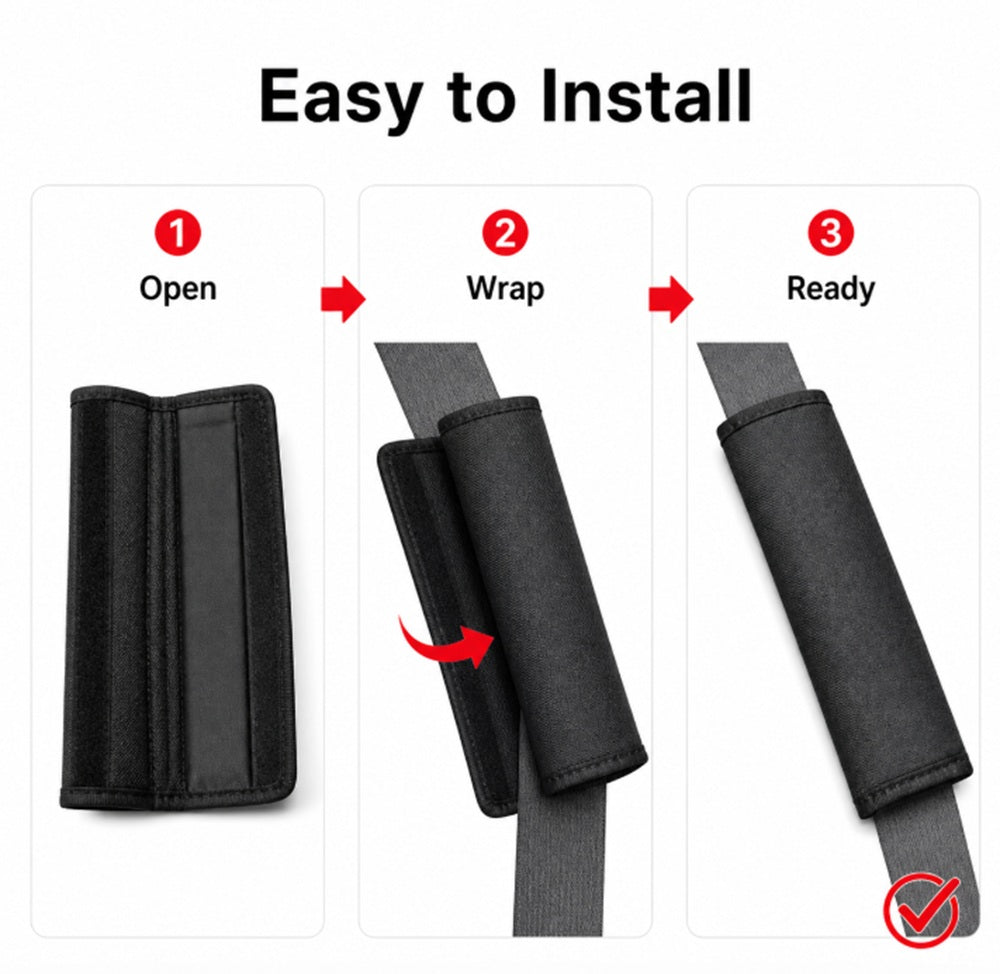 2-Pack Soft Seat Belt Shoulder Pad Covers | TIKA