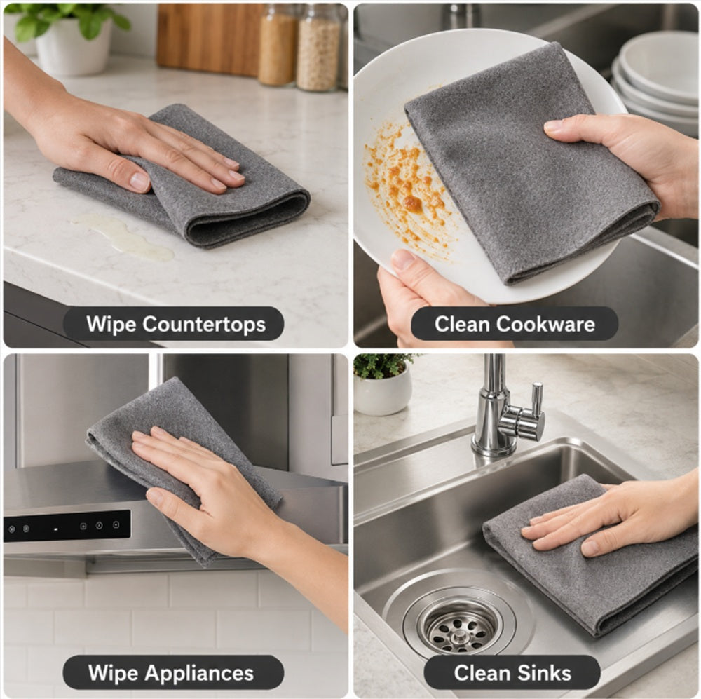 5-Pack Thick Microfiber Cleaning Cloths | TIKA