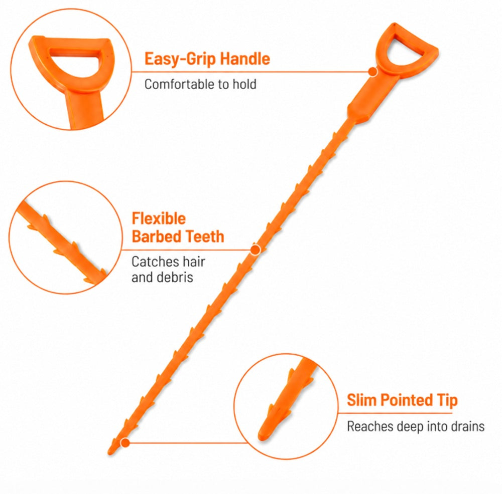 6-Pack 25-Inch Hair Drain Clog Remover Tools | TIKA