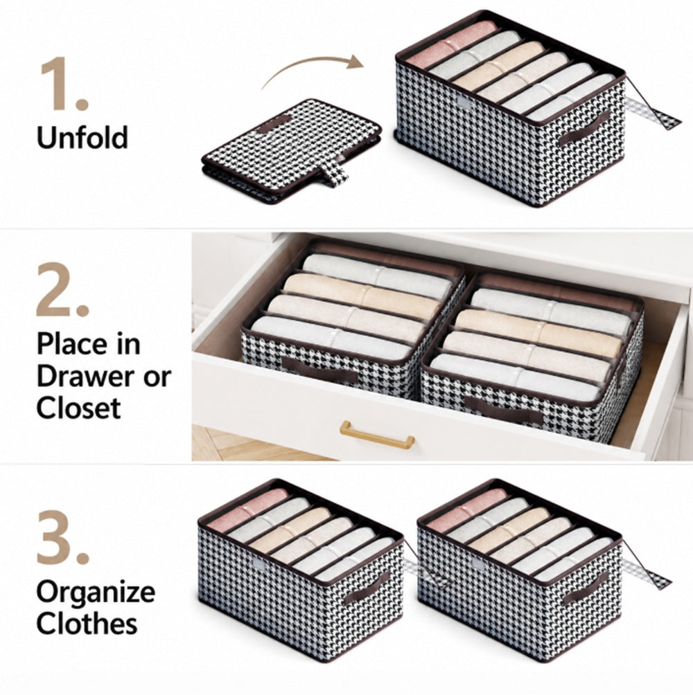 2-Pack 6-Compartment Closet Organizer Bins | TIKA