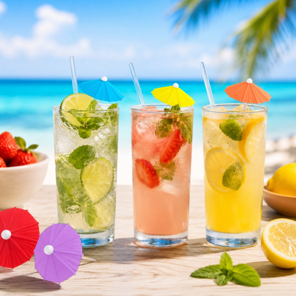 6-Pack Silicone Umbrella Drink Markers | TIKA