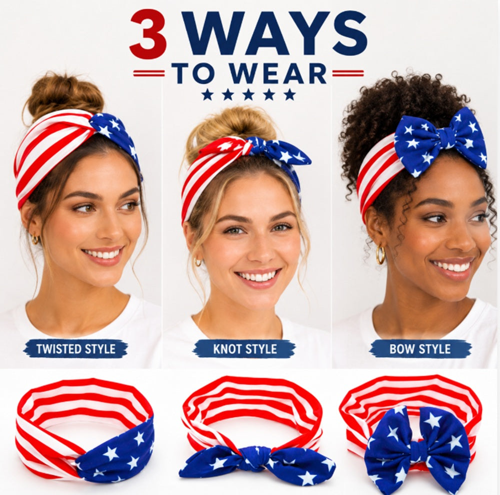 3-Pack Baby Girl Flower & Bow Elastic Headbands | TIKA