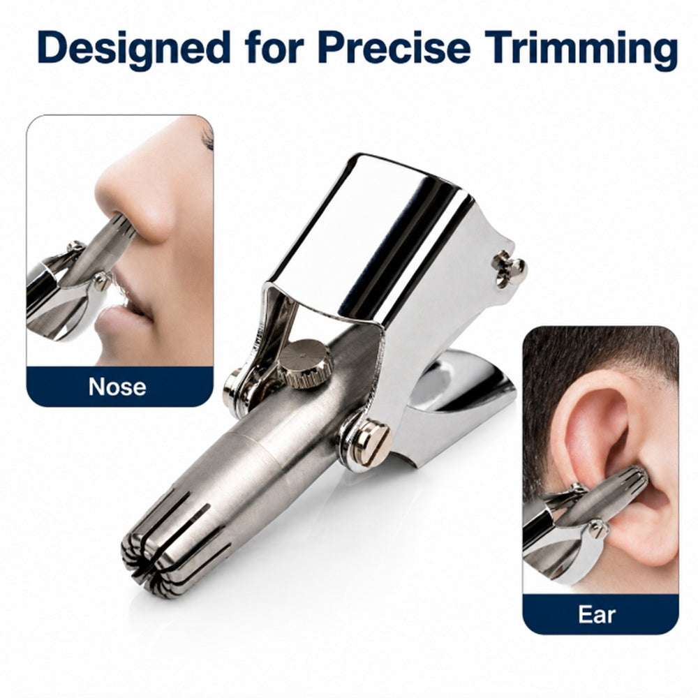 Stainless Steel Manual Rotary Nose Hair Trimmer | TIKA