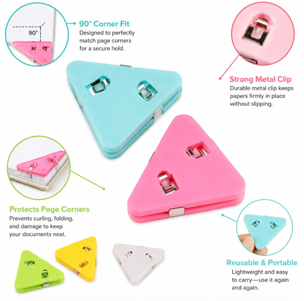 20-Pack Triangle Corner Bookmarks & Page Clips | TIKA