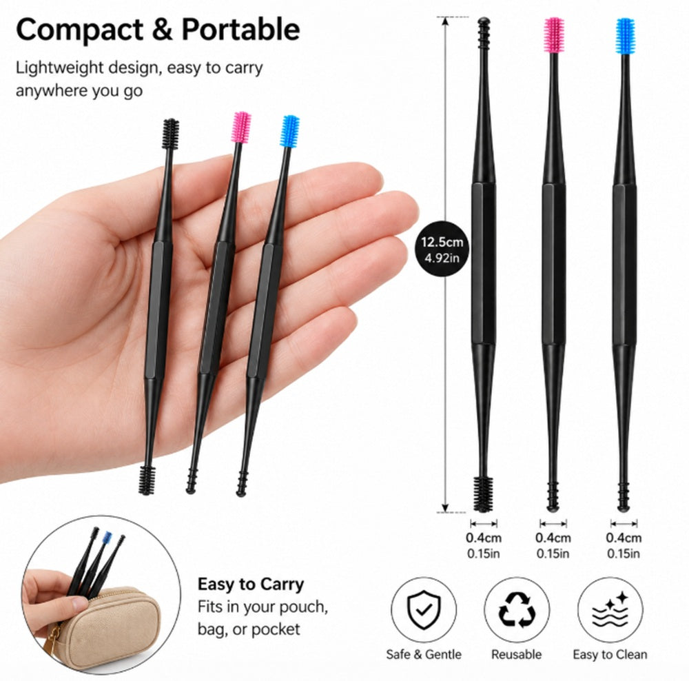3-Piece Soft Silicone Spiral Ear Cleaner Set | TIKA