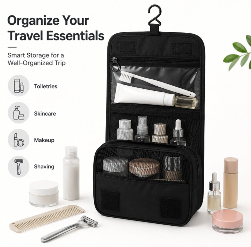 Hanging Travel Toiletry & Makeup Bag | TIKA