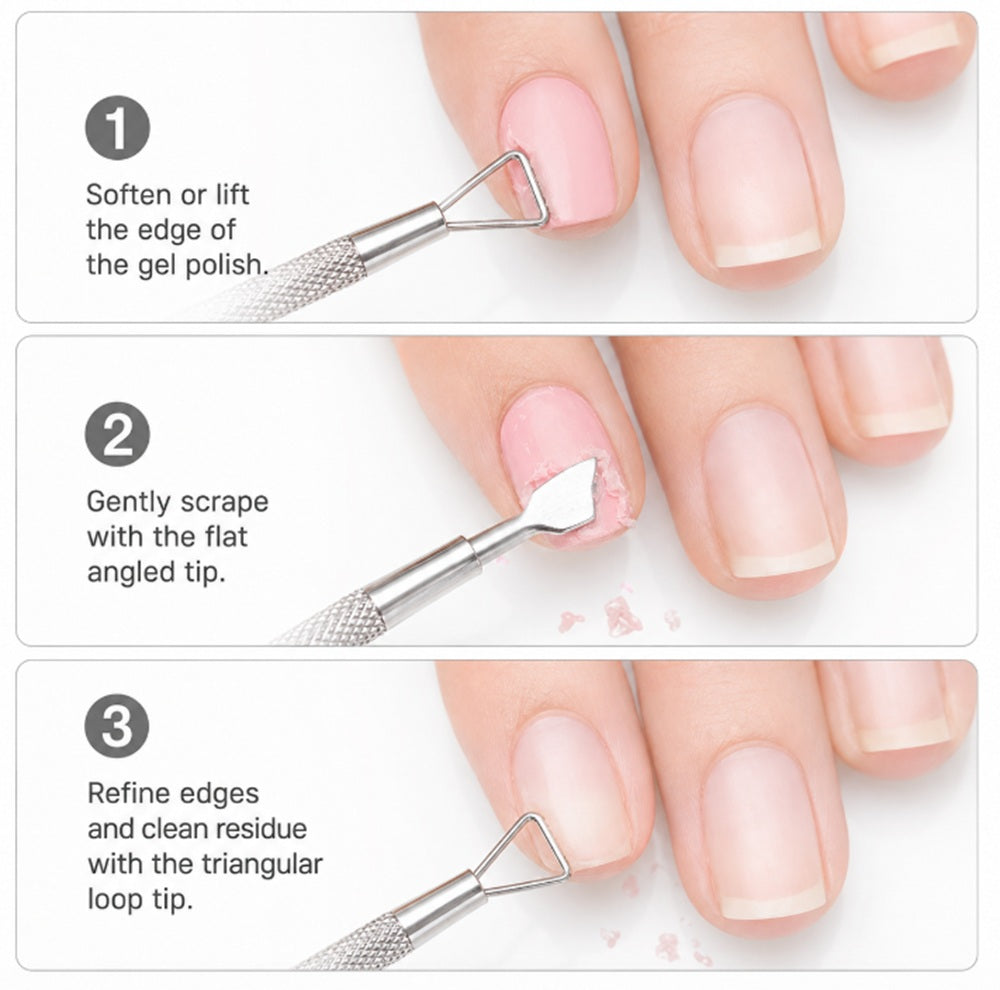 3-Piece Stainless Steel Cuticle Pusher Set | TIKA