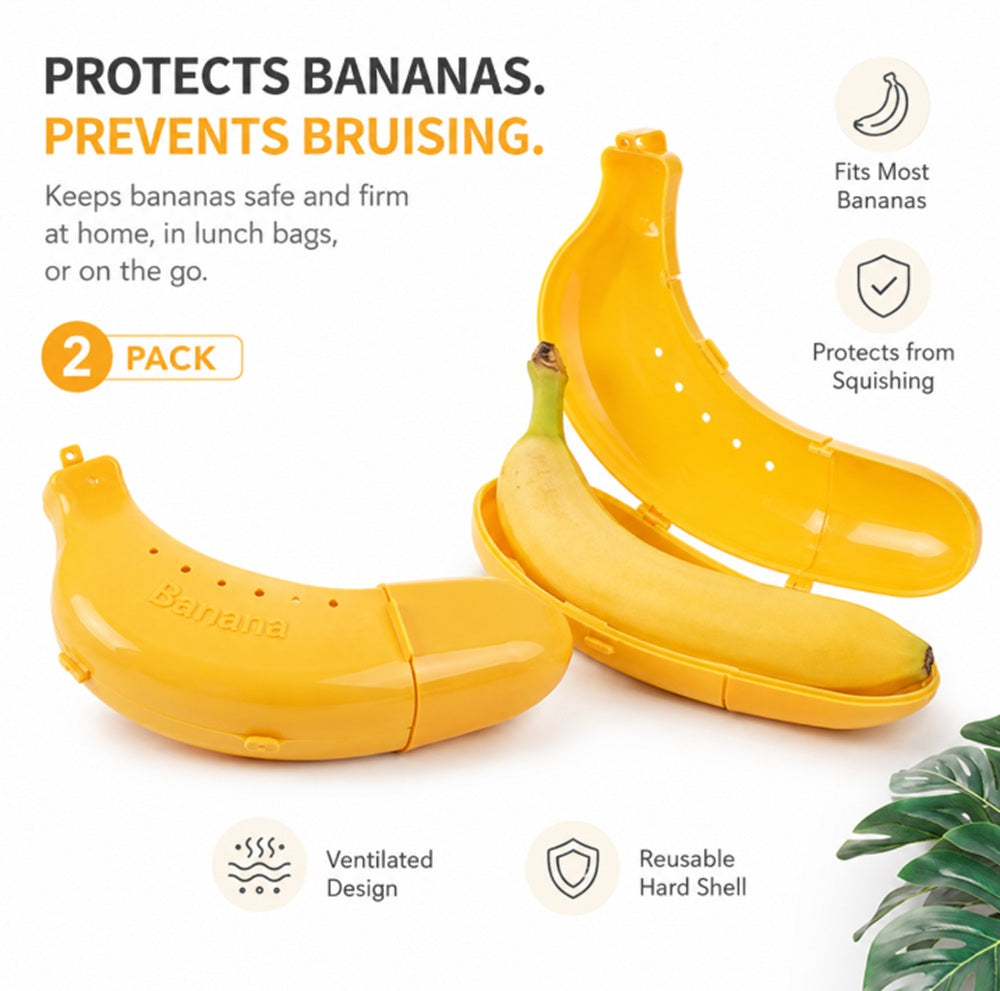 2-Pack BPA-Free Banana Keeper Travel Cases | TIKA