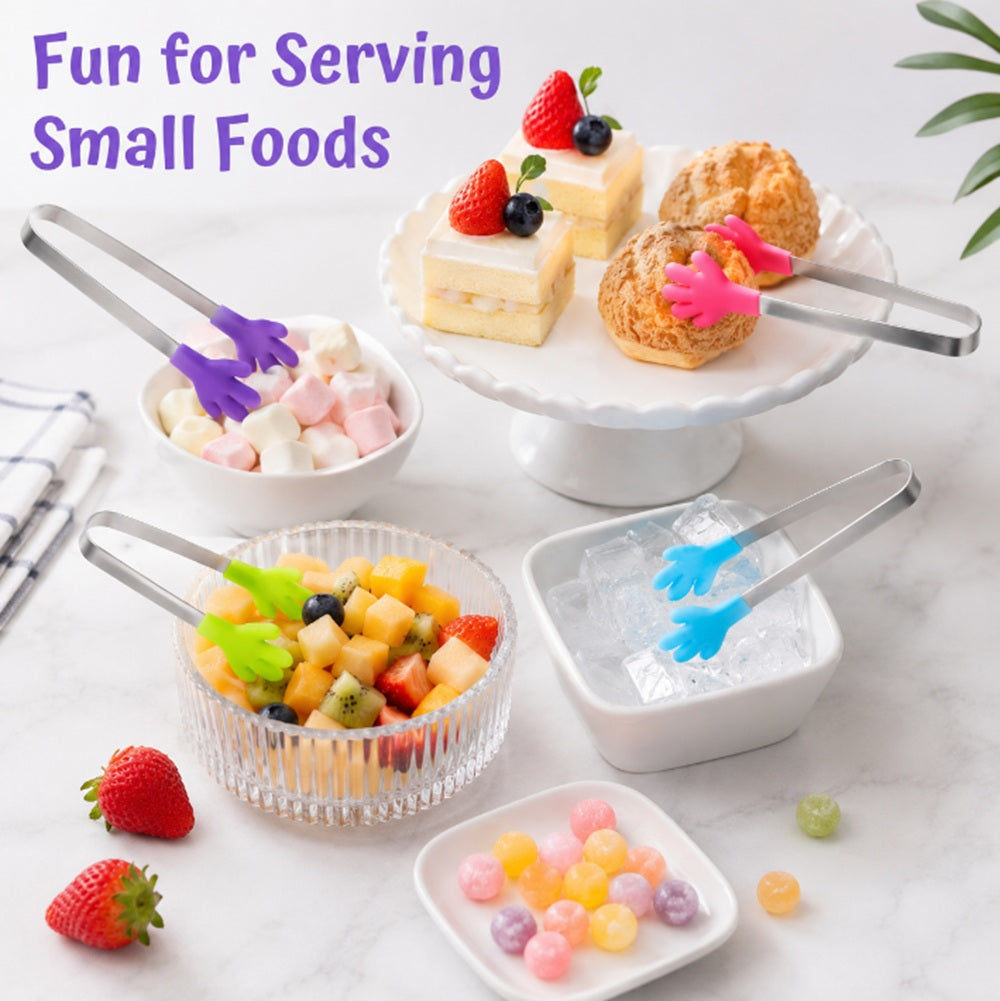 4-Pack 5-Inch Silicone Mini Serving Tongs | TIKA