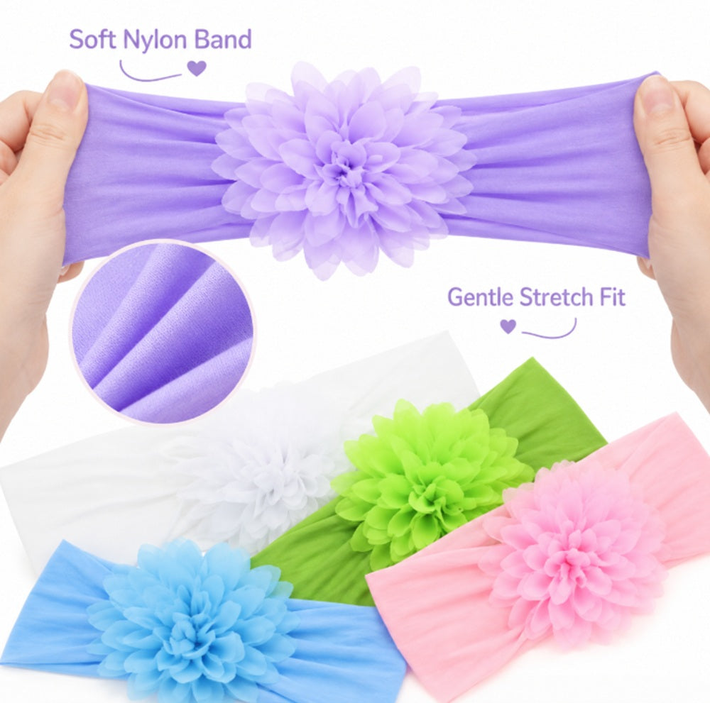 5-Pack Baby Girl Turban Bow Headbands | TIKA