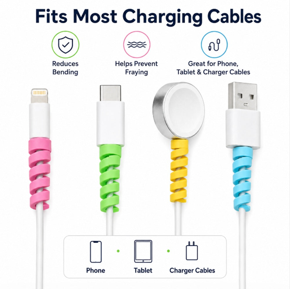 24-Pack Silicone Spiral Charging Cable Protectors | TIKA