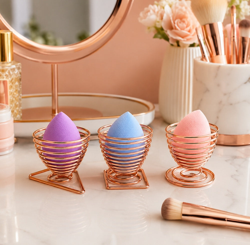 3-Pack Makeup Sponge & Powder Puff Holder Stands | TIKA