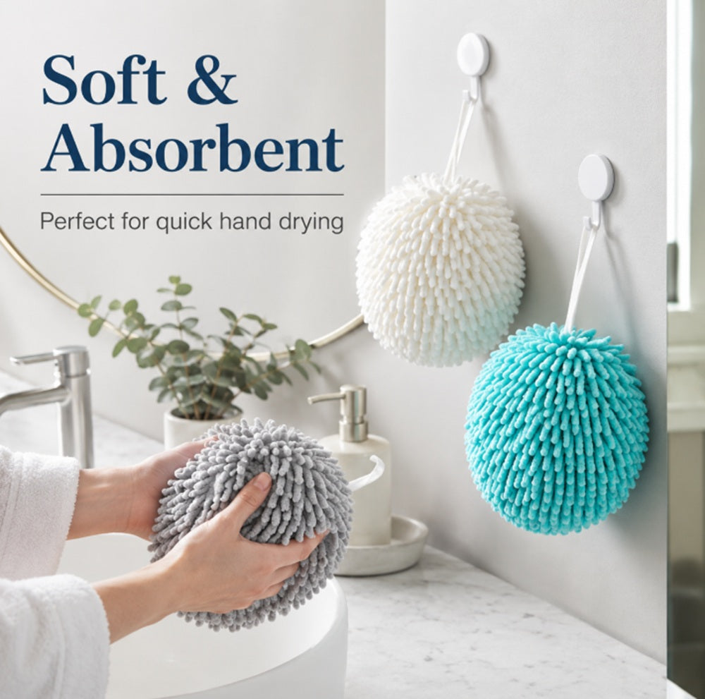 3-Pack Absorbent Hanging Hand Towel Balls | TIKA