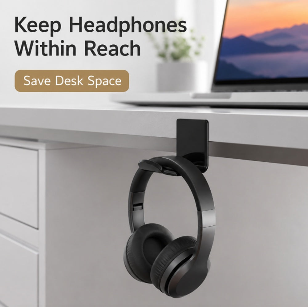 2-Pack Acrylic Under-Desk & Wall Headphone Hangers | TIKA