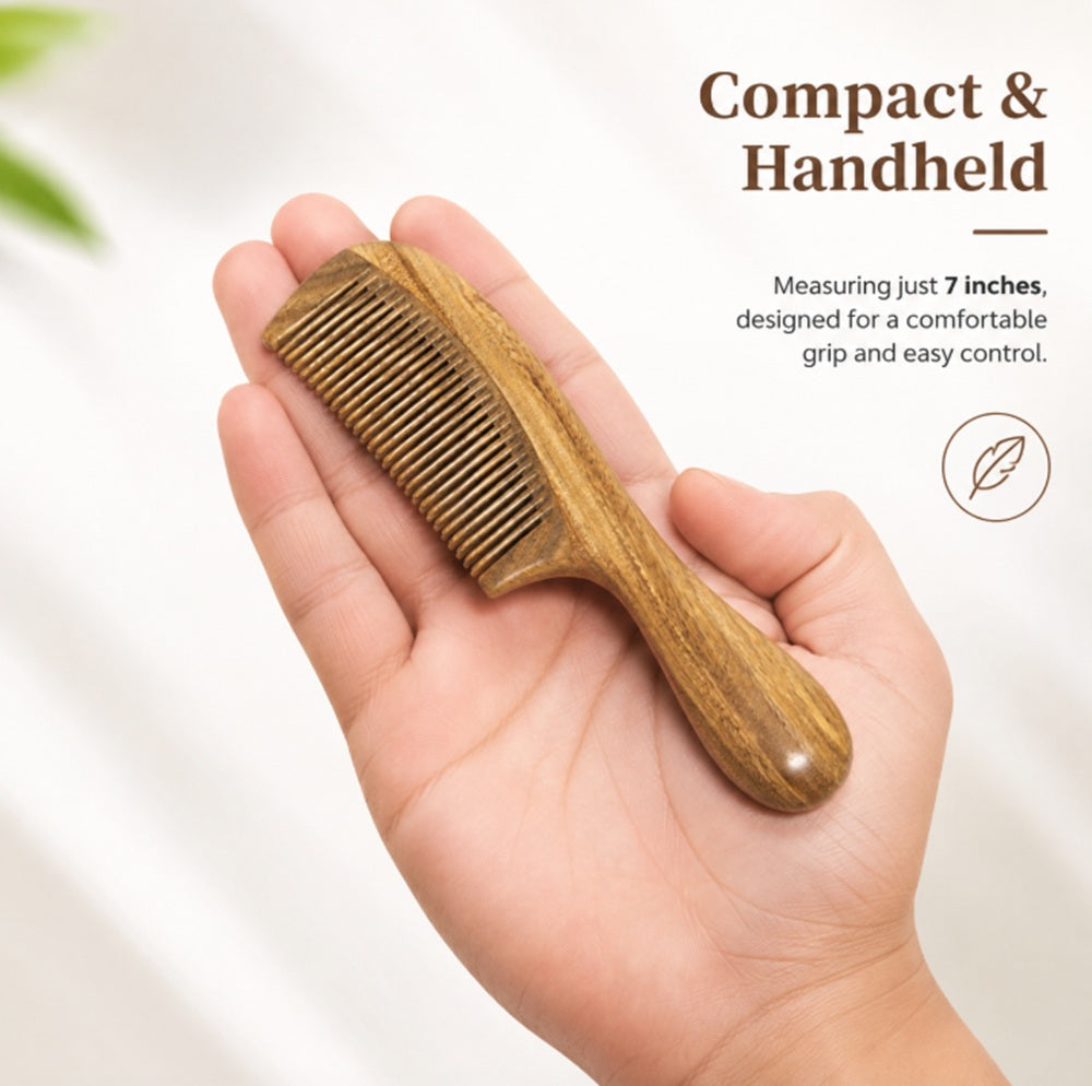 Wooden Pocket Hair & Beard Comb, Anti-Static | TIKA
