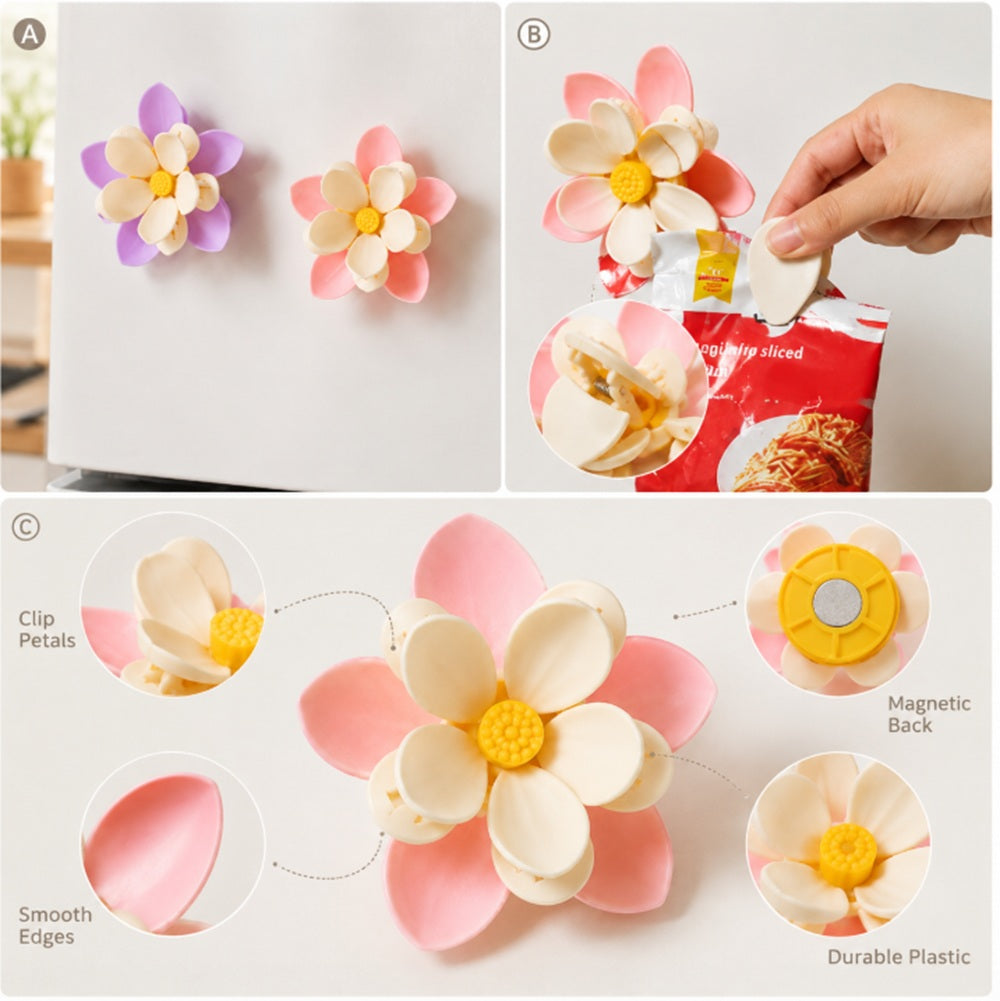 2-Pack Flower Magnetic Fridge Clips | TIKA